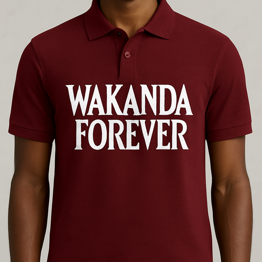 Wakanda Spirit Polo – Black & Maroon Edition