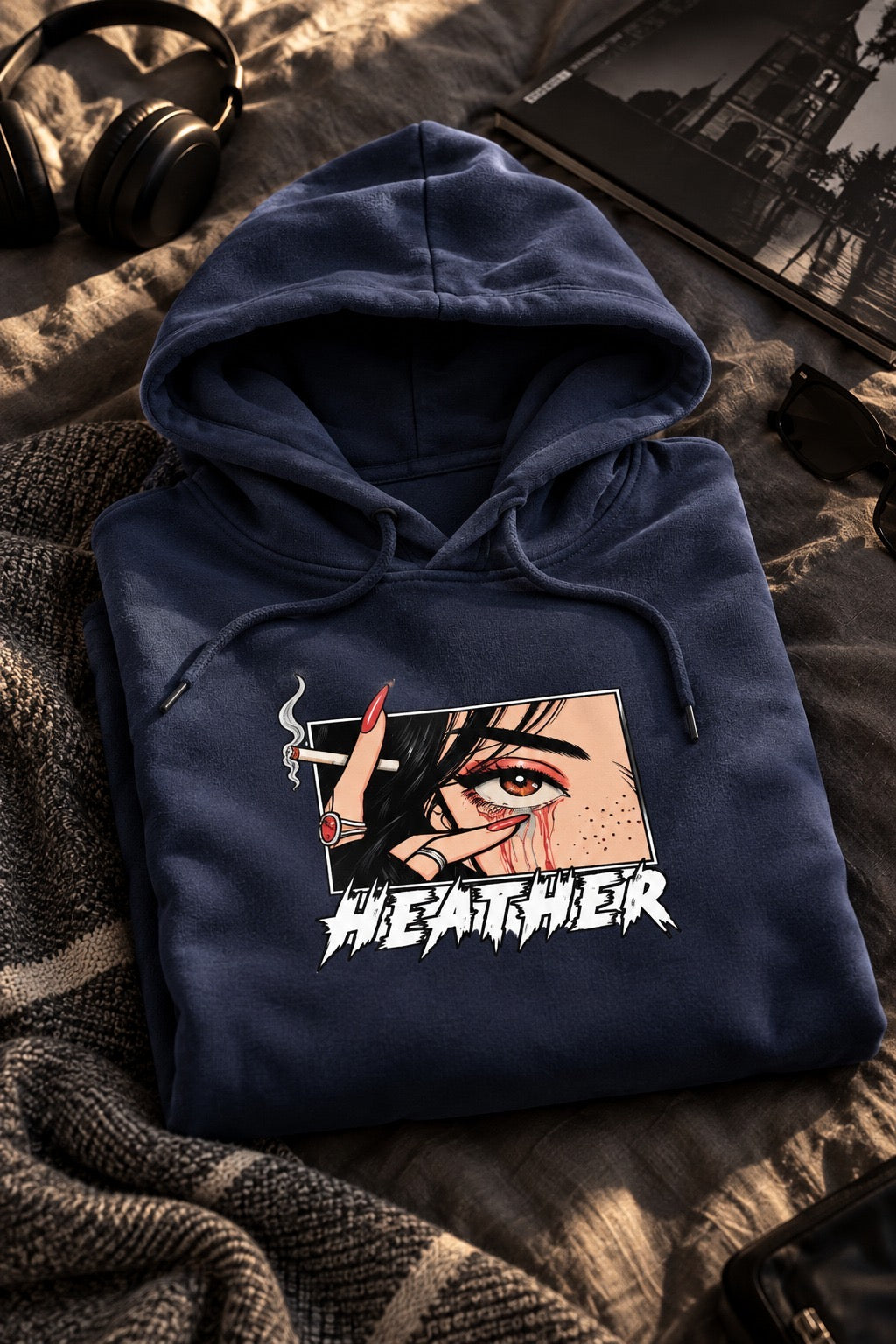 HEATHER — Midnight Gaze Oversized Hoodie