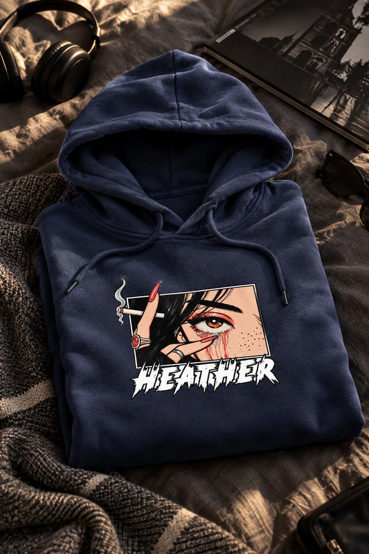 HEATHER — Midnight Gaze Oversized Hoodie