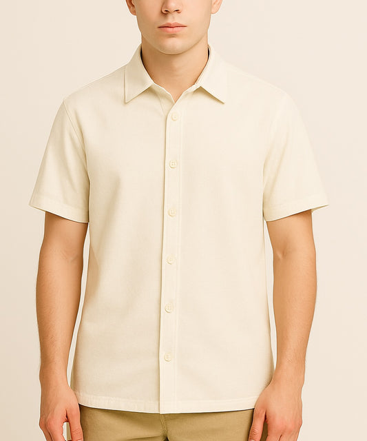 DRIPZA Solid OFF-WHITE Shirt 240GSM French Terry solid shirt
