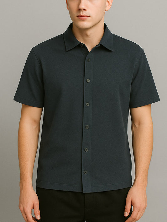 DRIPZA Solid CharcoalGrey Shirt 240GSM French Terry solid shirt