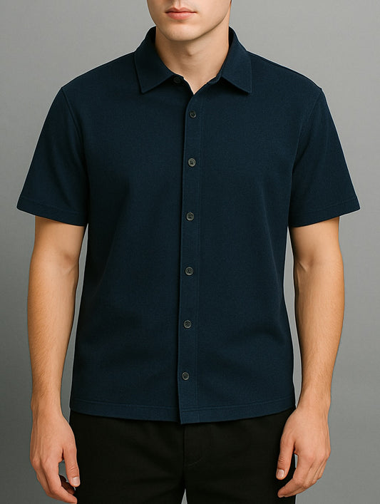 DRIPZA Solid BLUE Shirt 240GSM French Terry solid shirt