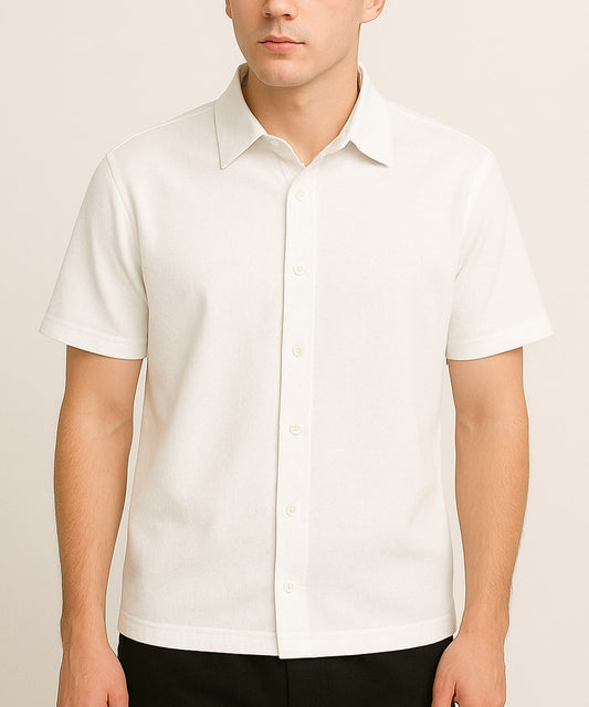 DRIPZA Solid White Shirt 240GSM French Terry solid shirt