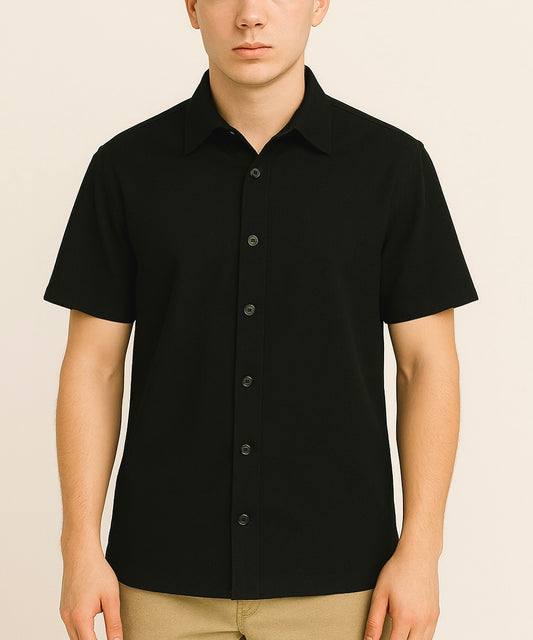 DRIPZA Solid Black Shirt 240GSM French Terry solid shirt