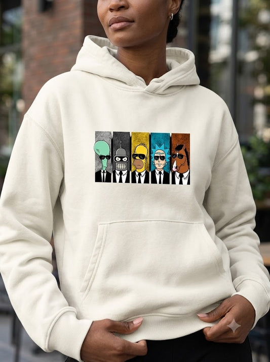 Cartoon Legends Crossover Graphic Hoodie