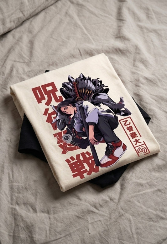 Jujutsu kaisen: Yuta okkotsu cursed energy raglan tee