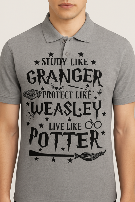 Wizard Vibes Polo – Granger, Weasley & Potter Edition
